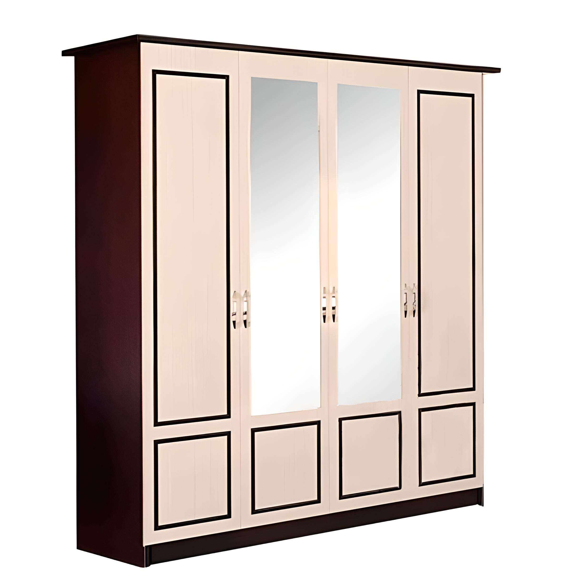 Распашной шкаф Світ Меблів Ким 4Д в спальню/прихожую ДСП 1700x590x1990 мм Венге темный/Венге светлый