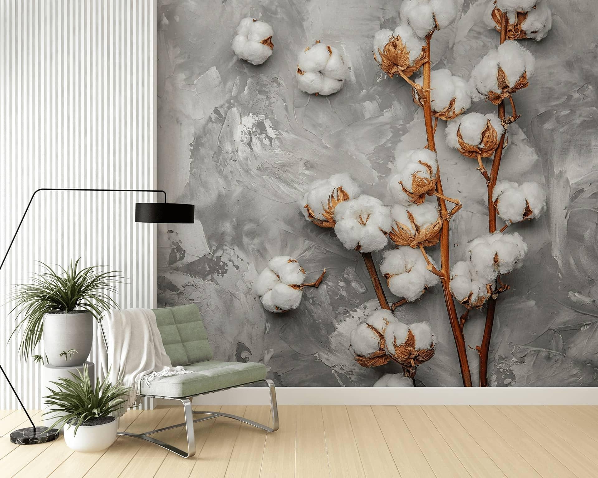 Фотообои флизелиновые Styleo Print-walls Хлопковые садовые обои 0374-1 300х250 см (Pw-0374-1/2)