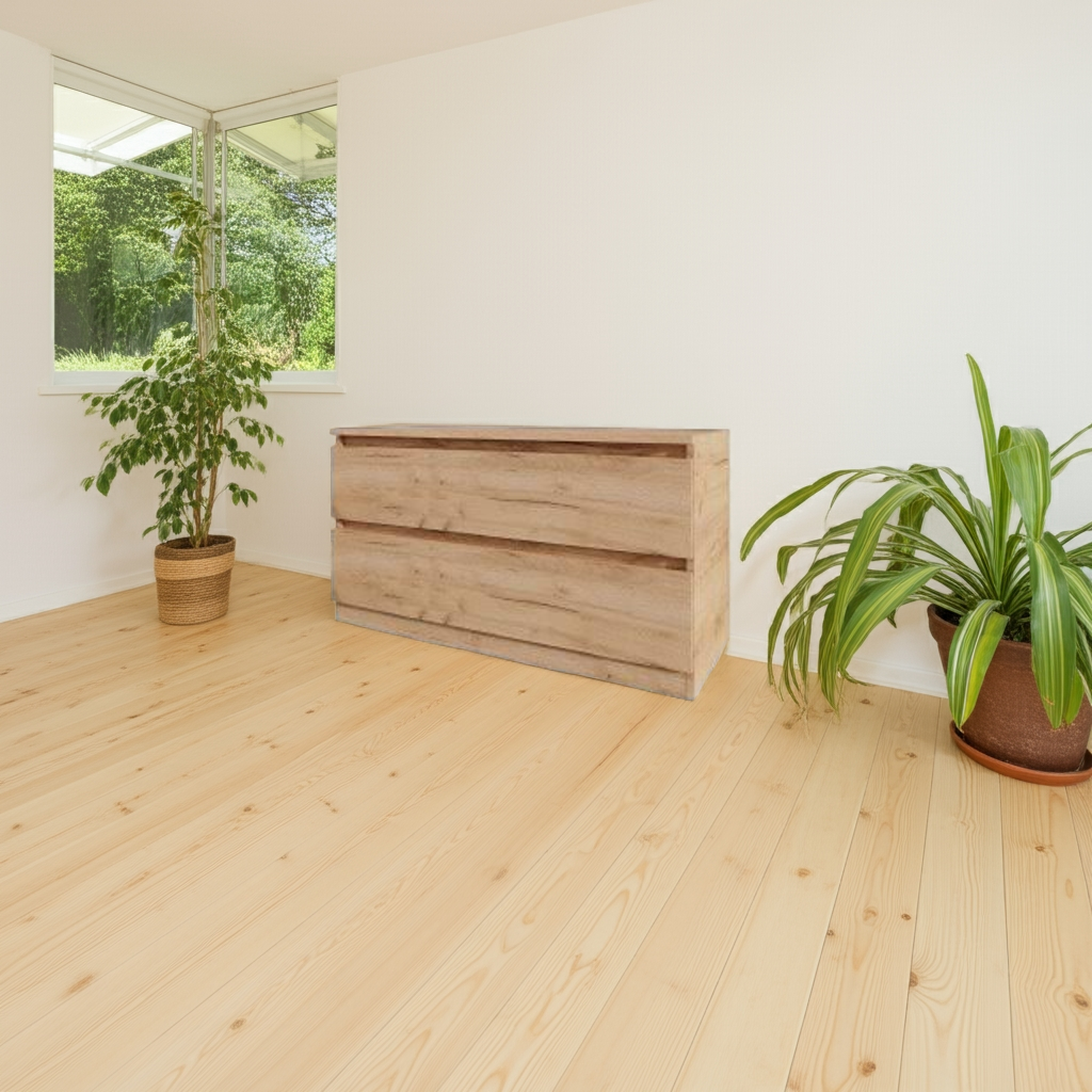 Комод MEBEX на 2 ящика 100х40х54,4 см Дуб Крафт (VM2B1000DC) - фото 2 Комод MEBEX на 2 ящика 100х40х54,4 см Дуб Крафт (VM2B1000DC) - фото 2