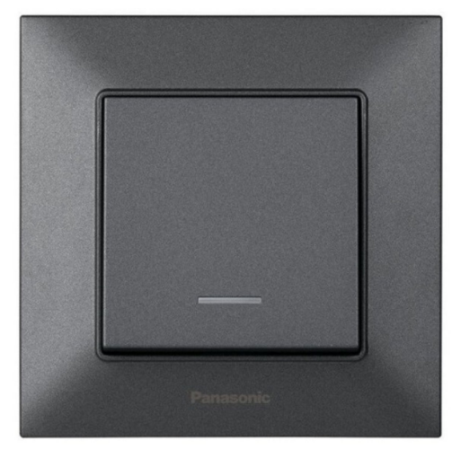 Выключатель одноклавишный Panasonic Arkedia Slim с подсветкой Дым (25599438)