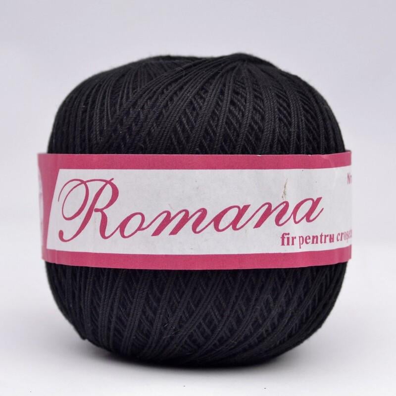 Пряжа хлопковая Romanofir Romana 1201 Черный (6949)