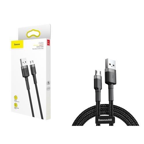 Кабель синхронізації Baseus Cafule 2.4 A Micro USB 1m Cable, Gray Black - фото 3