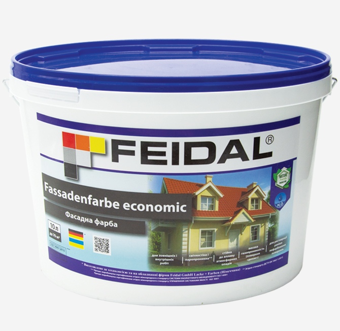 Фарба фасадна Feidal Fassaden Farbe economic 10 л Прозорий (1886455450) - фото 1 Фарба фасадна Feidal Fassaden Farbe economic 10 л Прозорий (1886455450) - фото 1