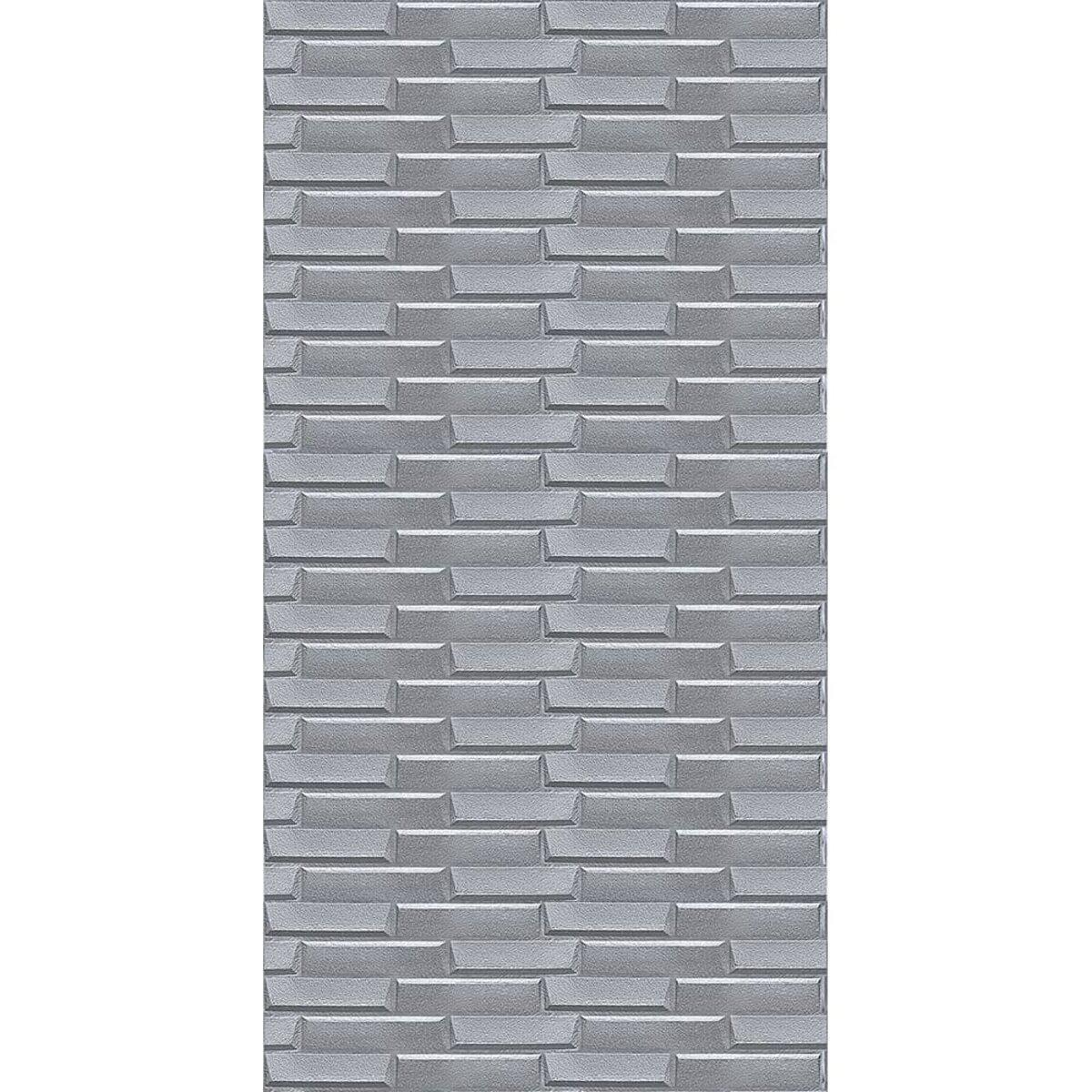 Панель самоклеюча 3D Кладка 3080x700x5 мм Срібний