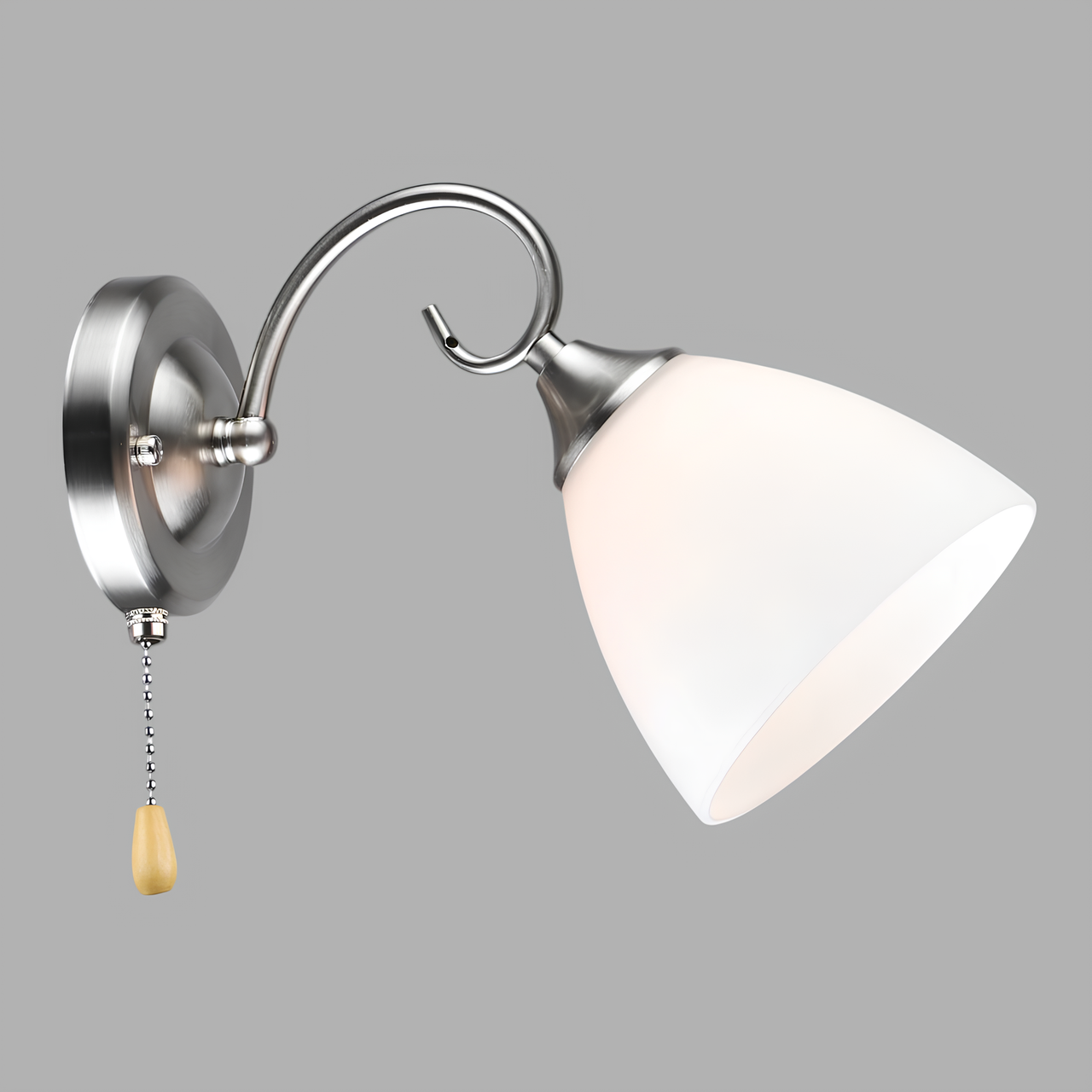 Бра Valeso з круглим плафоном під одну лампу Е27 Нікель (N6681/1W)