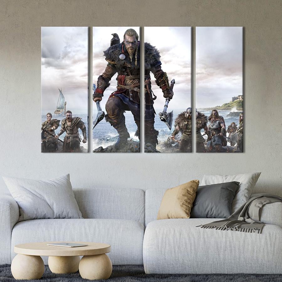 Картина на холсте Грозный Эйвор / Assassin’s Creed Valhalla 209x133 см (1523-41)
