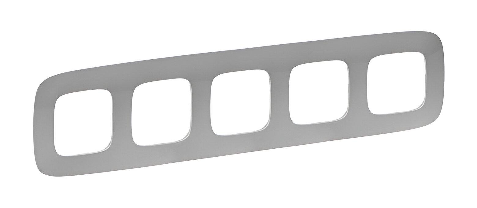 Рамка для розетки Legrand Valena Allure 5 постов Алюминий