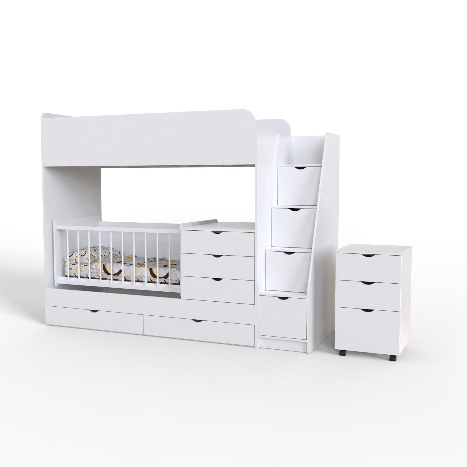 Кровать чердак Artinhead Binky ДС702 для 2-х детей из ДСП 2332х1800х832 Аляска