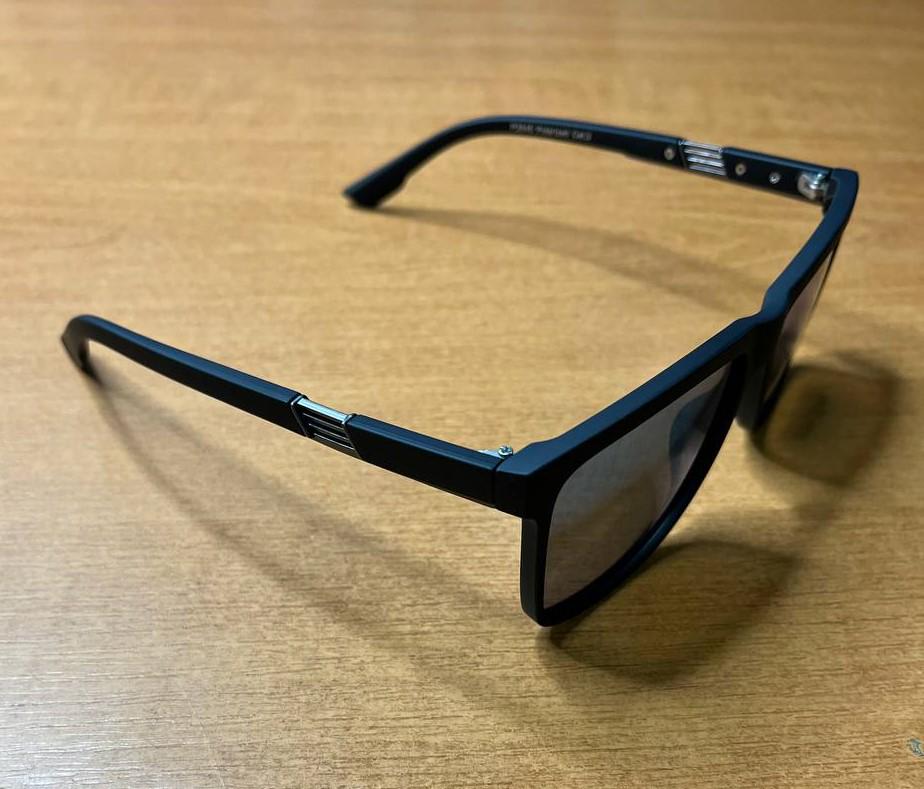 Сонцезахисні окуляри чоловічі Polaroid UV400 поляризаційні антиблікові квадратні Чорний/Ice Blue (a3fa4842) - фото 5