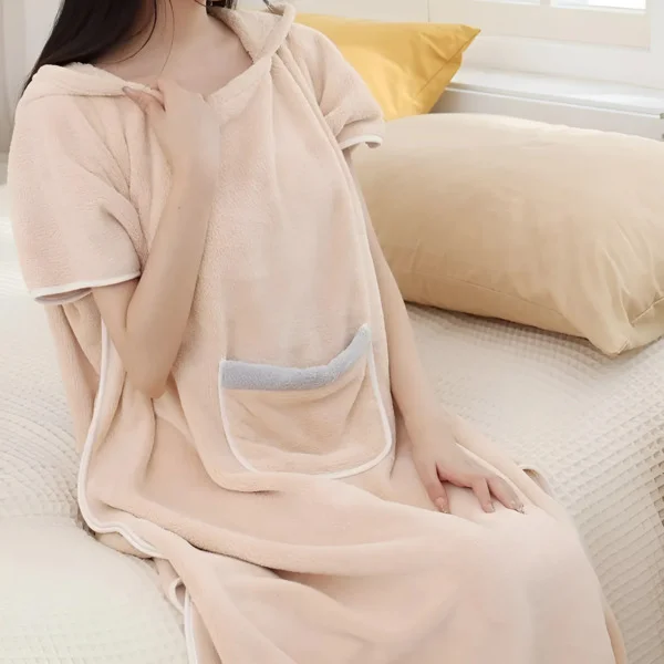 Полотенце-халат с капюшоном 70x100 см Бежевый (C00753-2) - фото 5 Полотенце-халат с капюшоном 70x100 см Бежевый (C00753-2) - фото 5