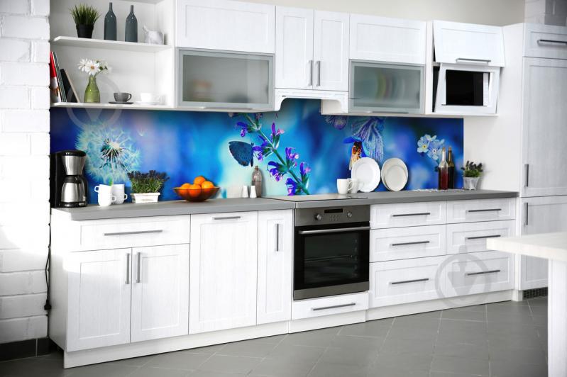 Наклейки кухонный фартук  Zatarga  "Колокольчик полевой " 600х3000 мм Голубой (Z180136/2)