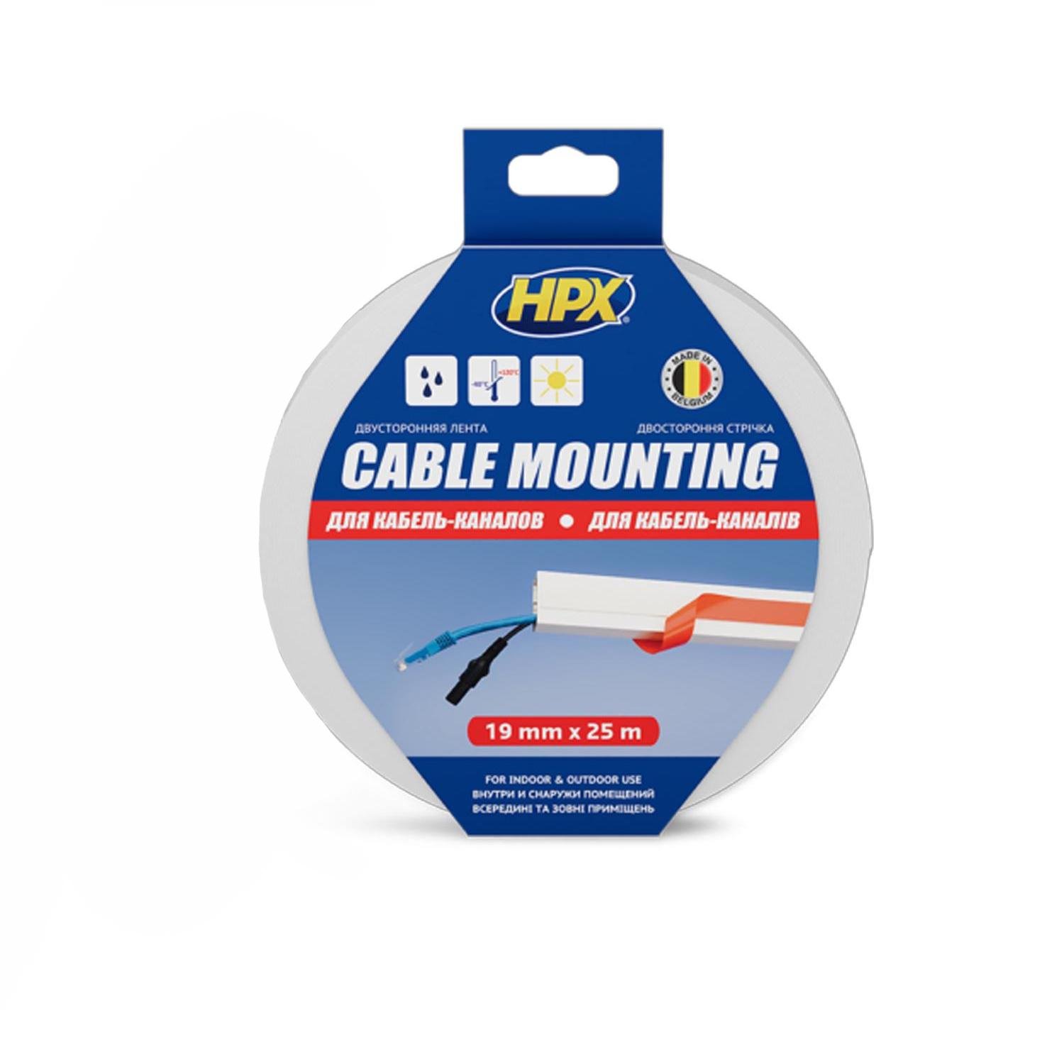 Стрічка для кабель-каналів HPX DSW1925 19x1 мм 25 м спінена поліетилен/акрил Білий (INRUC0040319015040)