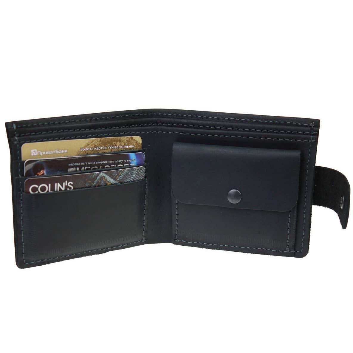 Гаманець Renesans шкіряний 11х9,5х2,5 см Чорний - фото 7 Гаманець Renesans шкіряний 11х9,5х2,5 см Чорний - фото 7