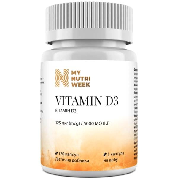 Вітамін D My Nutri Week Vitamin D3 5000 IU 125 мг 120 капс. (000027729)