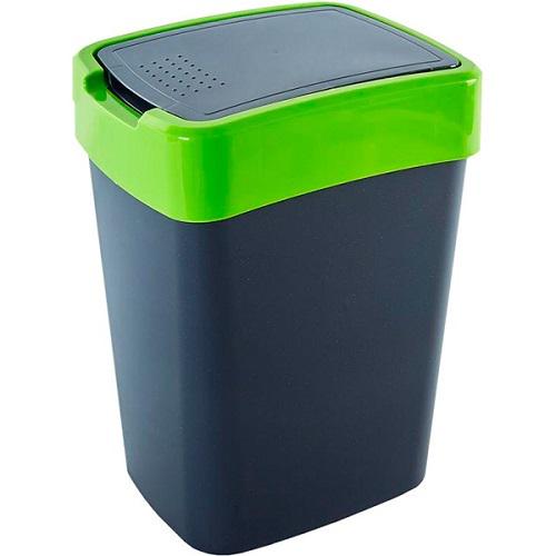 Ведро для мусора Stenson 122066 10 л Гранитный/Оливковый (12638920)