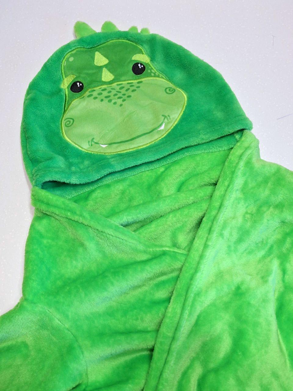 Плед дитячий Діно з рукавами та капюшоном 100x130 см (1677)