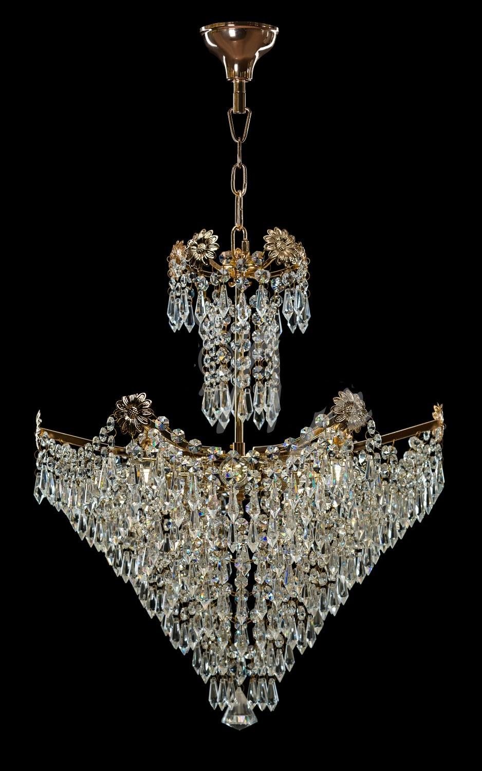 Кришталева люстра L8431/6 FGD-WT Білий/Золото (AN000430)