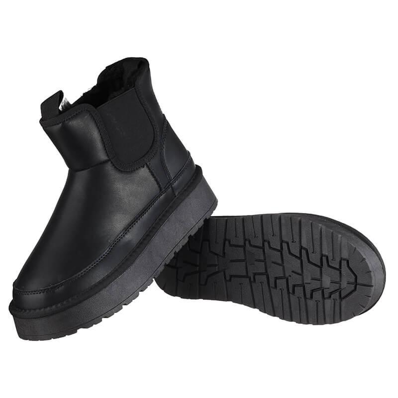 Угги женские Hengji 2302-5 кожаные р. 39 Черный (80031) - фото 4