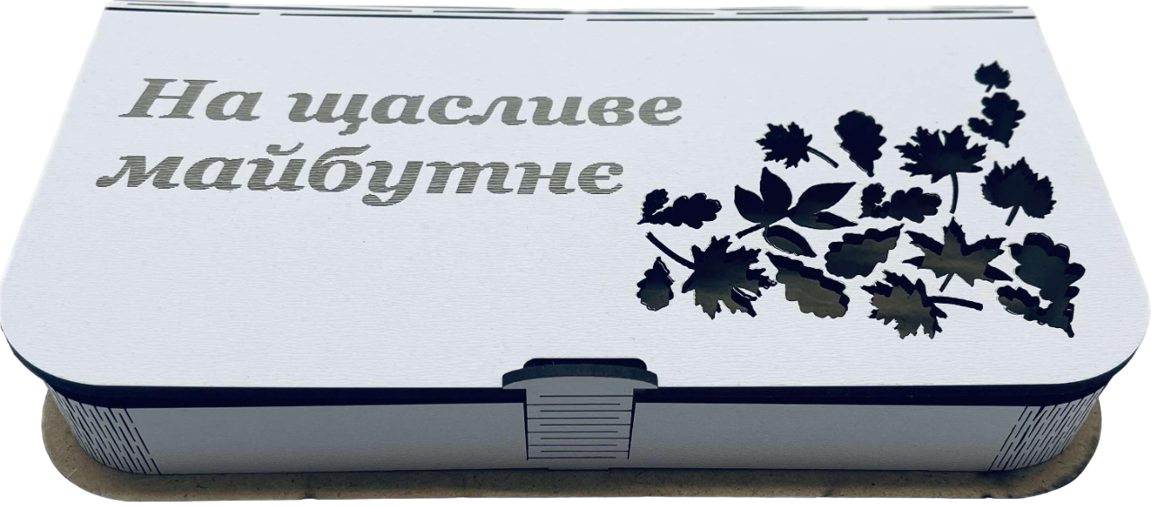 Конверт для грошей "На щасливе майбутнє" деревʼяний Білий (14989469)