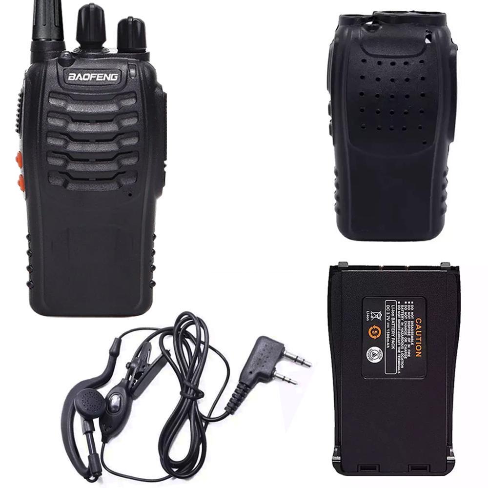 Набор рации Baofeng BF-888S/силиконовый чехол/дополнительная батарея 1500 mAh/гарнитура Luiton для Kenwood Черный (8244)