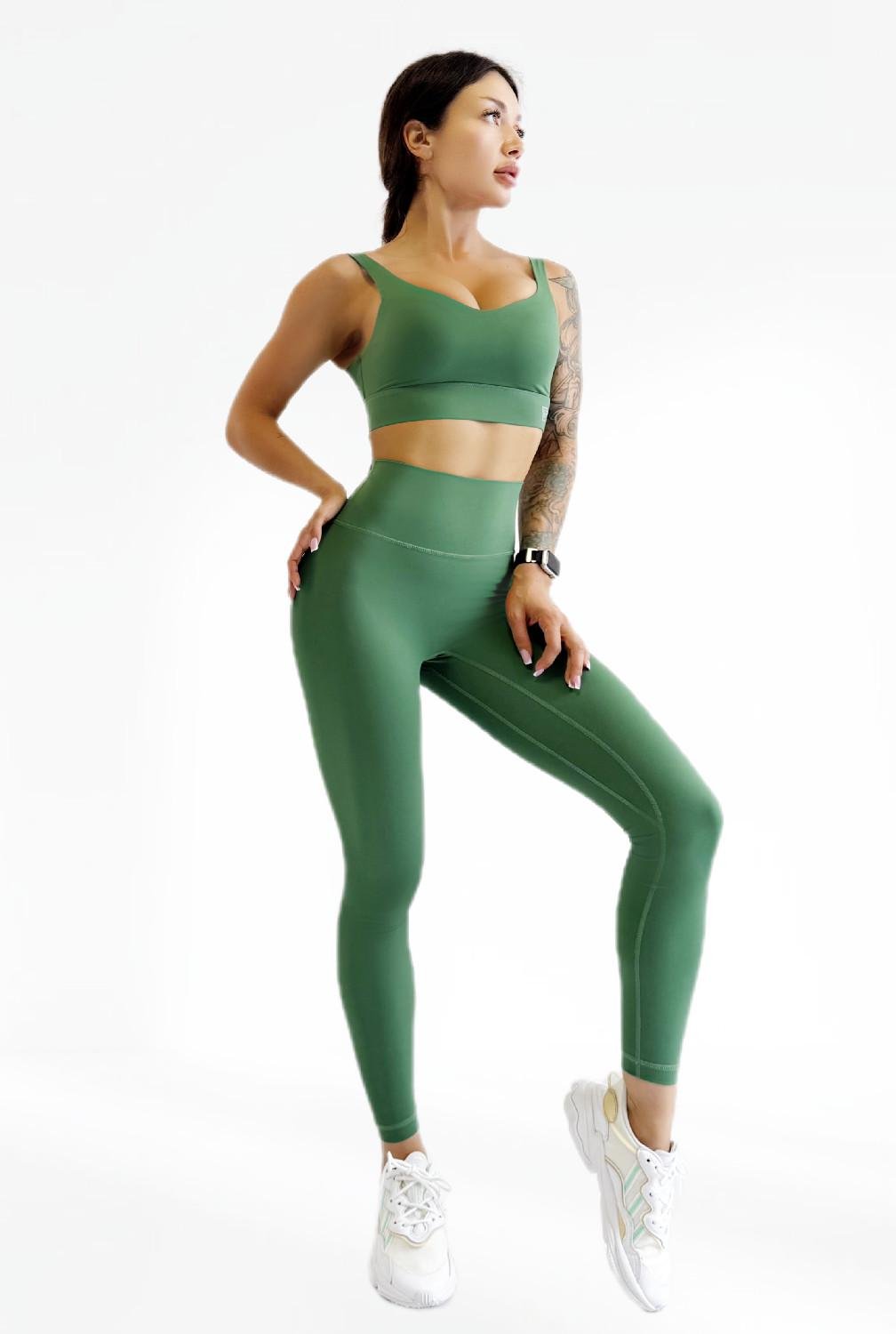 Костюм для фитнеса женский LILAFIT лосины/топ М Зеленый (LFS000145)