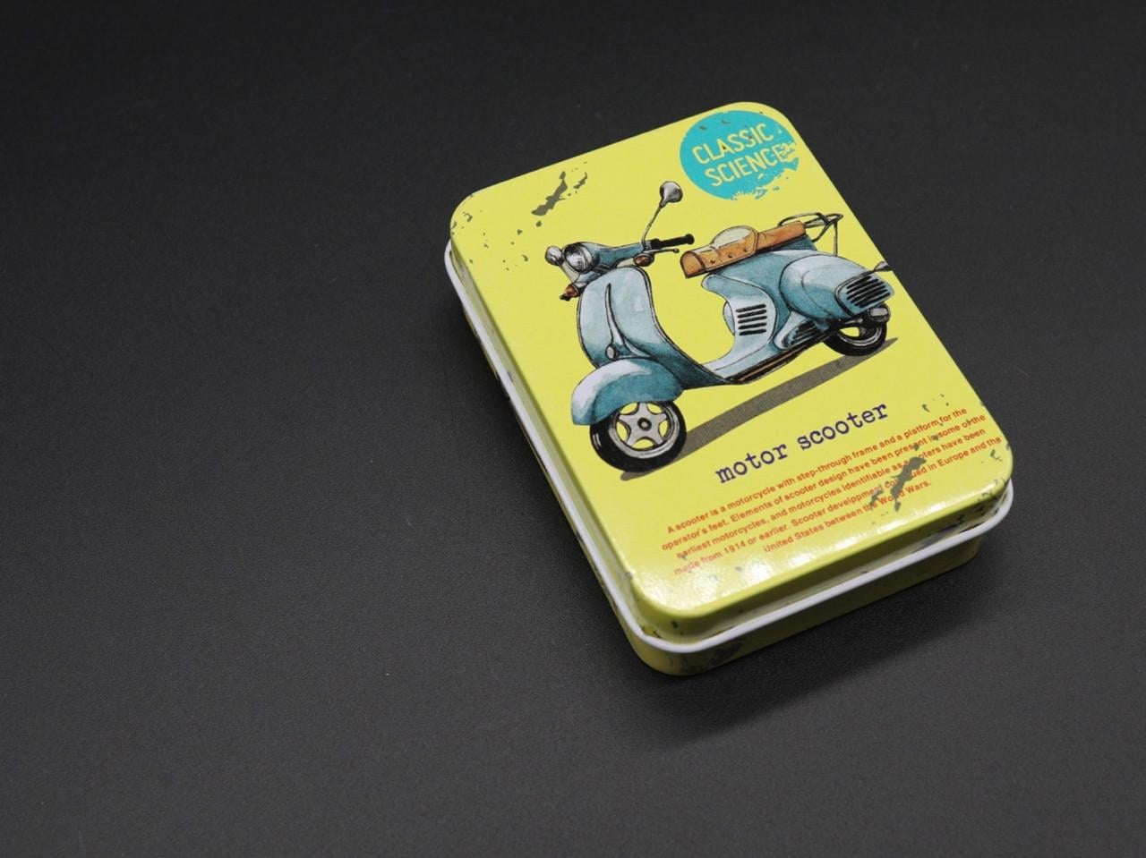 Коробка подарочная металлическая Motor Scooter 9х7х2 см Желтый (1468615254)