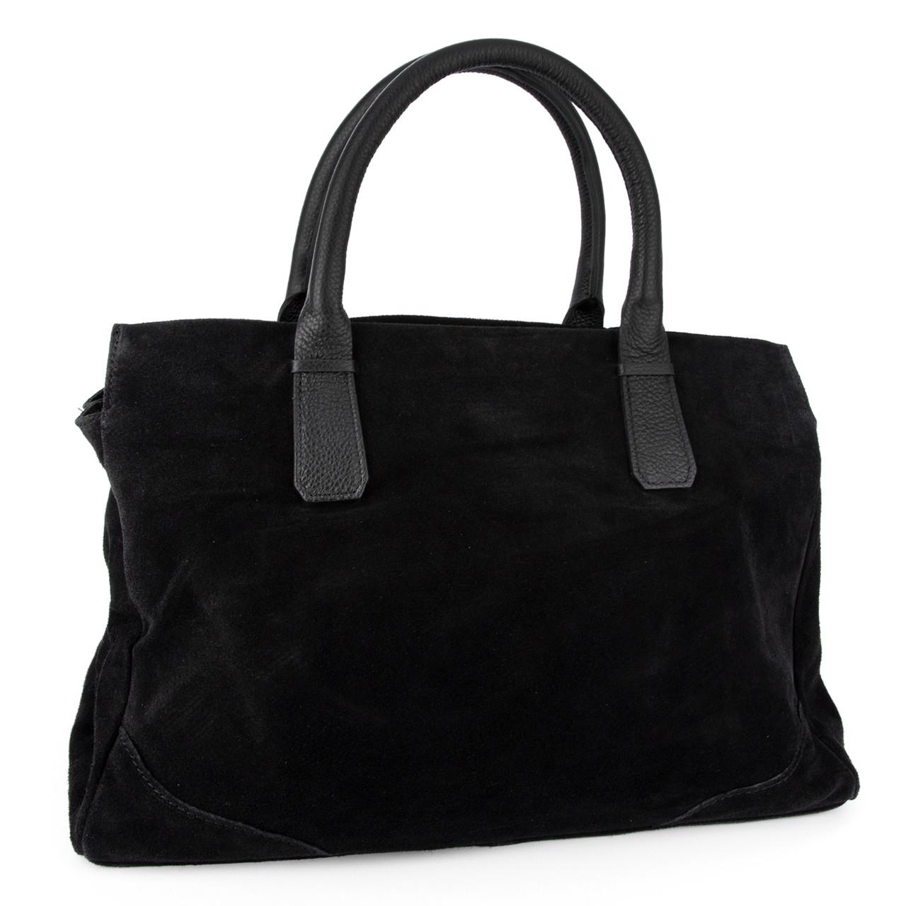 Сумка шопер женская замшевая Virginia Conti 04108 Черный (2792720617)