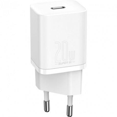 Зарядний пристрій BASEUS Super Silicone PD Charger 20W 1Type-C White (CCSUP-B02)