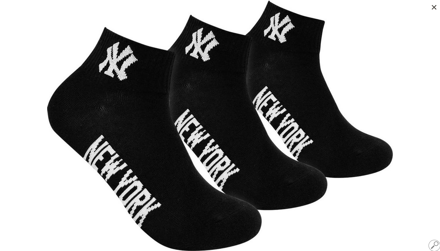 Носки New York Yankees Quarter 3 пары р. 35/36/37/38 Black (15100003-1002)