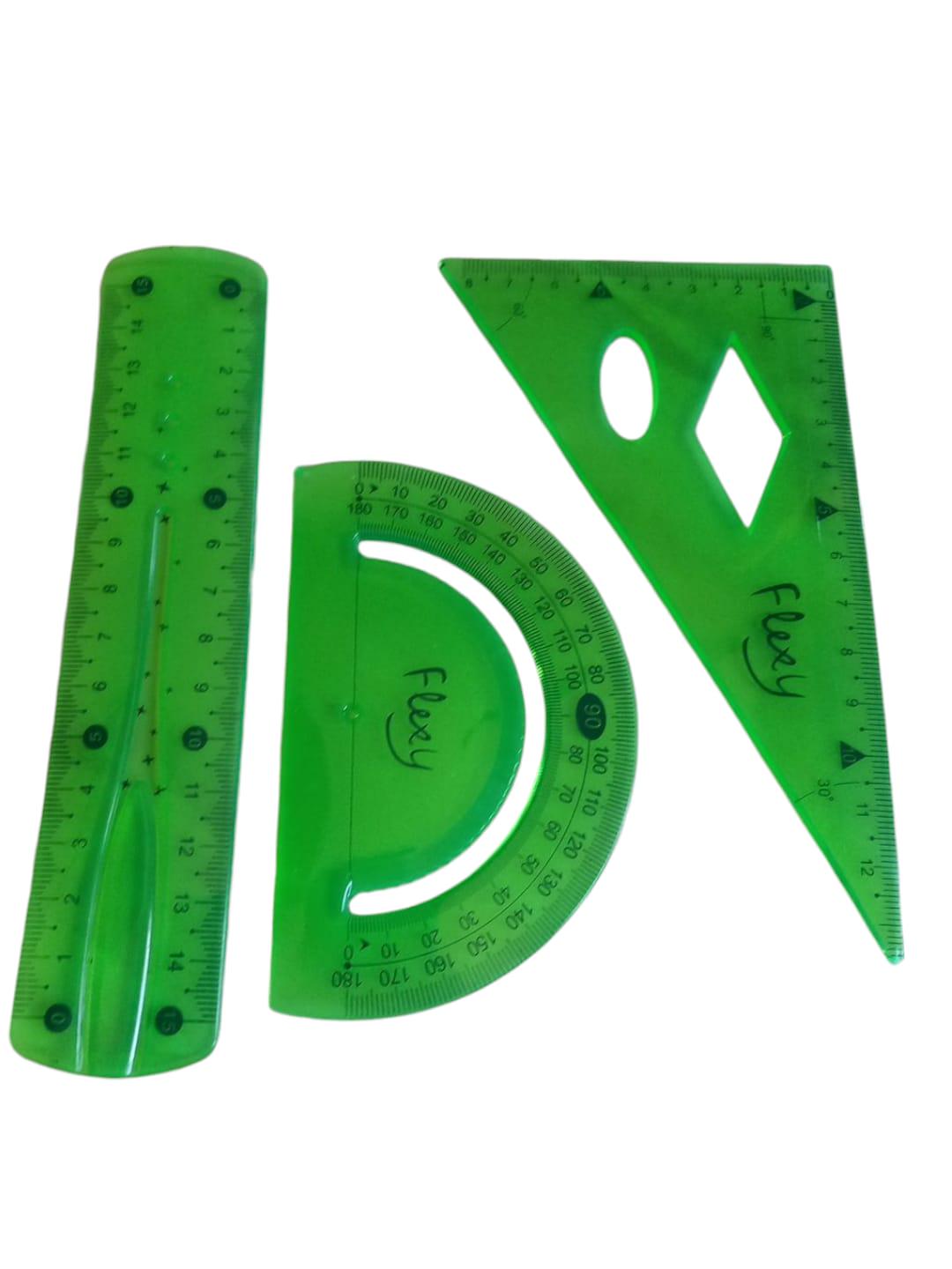 Набір гнучких лінійок Flex косинець/транспортир/лінійка 15 см Зелений (28926193) - фото 2 Набір гнучких лінійок Flex косинець/транспортир/лінійка 15 см Зелений (28926193) - фото 2