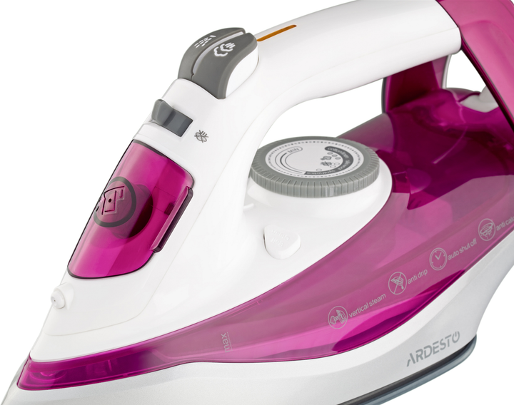 Утюг с автовыключением ARDESTO IR-C2230-BUR 2200 Вт с паровым ударом Розовый (GR-04395) - фото 4 Утюг с автовыключением ARDESTO IR-C2230-BUR 2200 Вт с паровым ударом Розовый (GR-04395) - фото 4