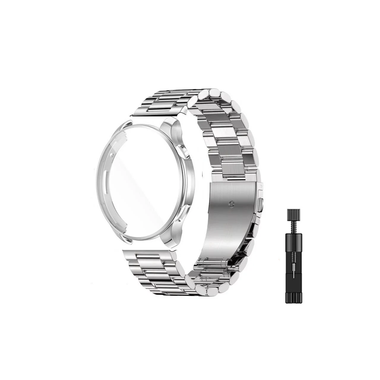 Комплект для часов Amazfit GTR4 Rolex design защитный чехол и ремешок 22 мм Серебристый (2384941114) Комплект для часов Amazfit GTR4 Rolex design защитный чехол и ремешок 22 мм Серебристый (2384941114)