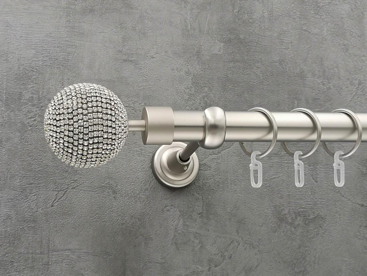 Карниз Quadrum Емпреса гладка штанга одинарний відкритий 25 мм 300 см Сатин (264773196)