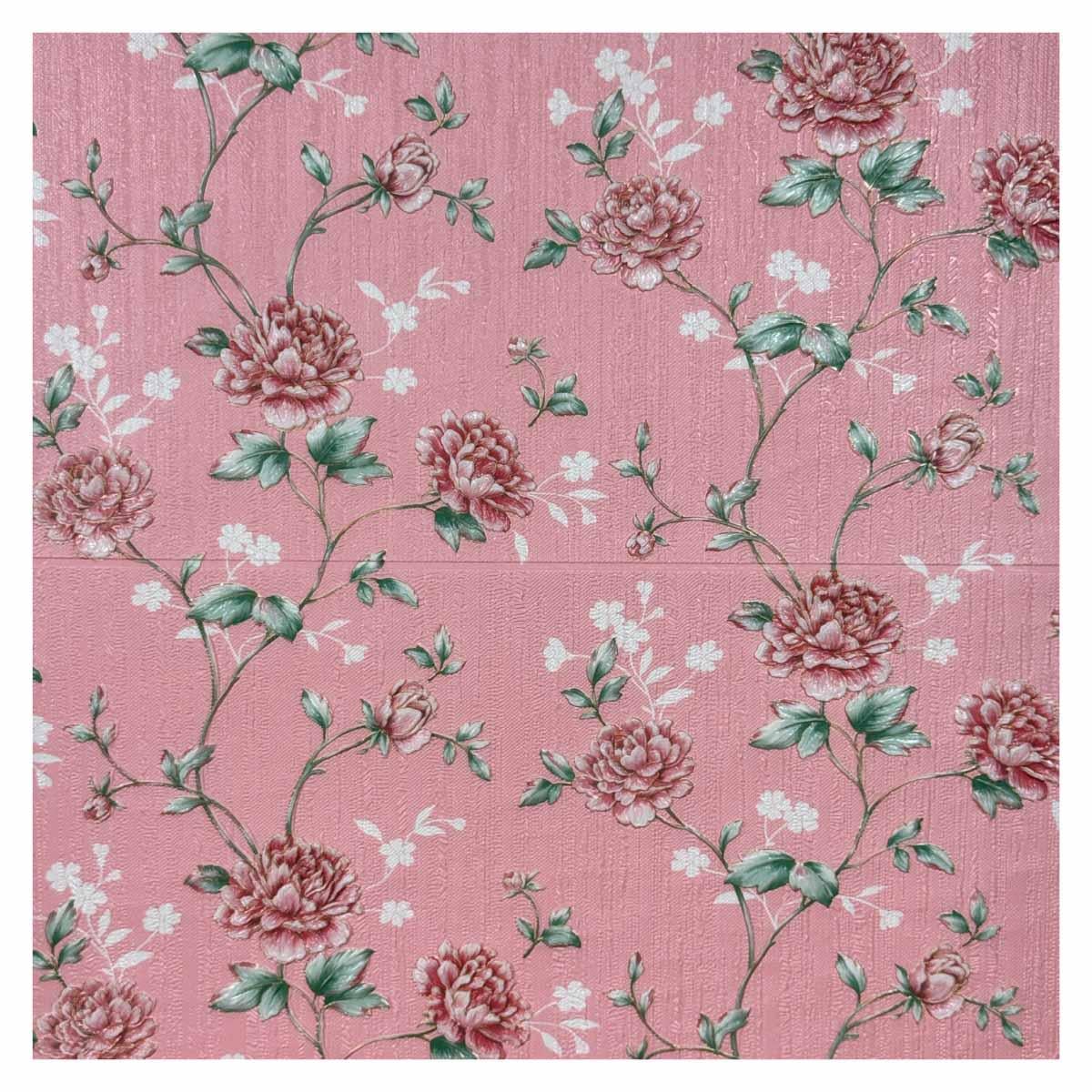 Панель самоклеюча декоративна 3D Троянда 680x680x4 мм Рожевий