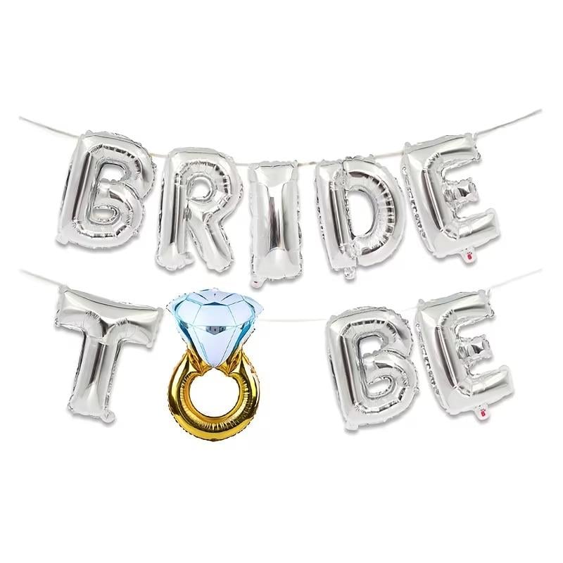 Воздушные шарики фольгированные Bride to be Серебряный (04)