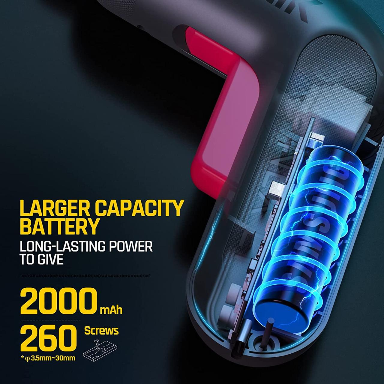 Викрутка електрична Fanttik NEX L1 Pro Li-ion 2000 mAh 3,6V з підсвічуванням/USB-кабелем Grey (000609) - фото 5