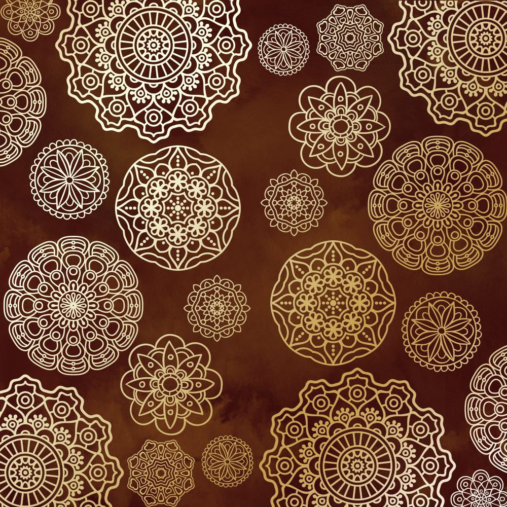 Лист бумаги односторонний Golden Napkins с фольгированием 30,5х30,5 см Brown/Aquarelle