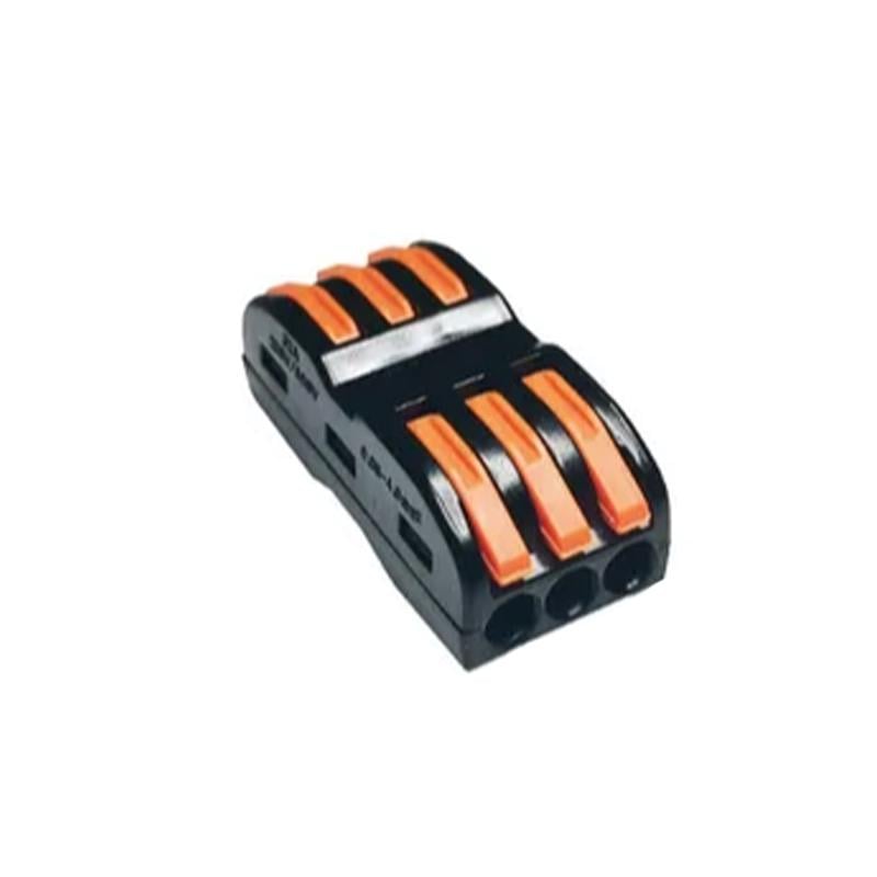Клемма проходная Tactix 0,08-4 мм2 32А 3х1-3х1 одинарная 39х18х14,5 мм Оранжевый (CT2133)