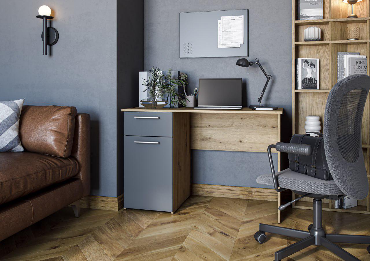 Стол компьютерный/письменный Win Мебель Детройт Дуб Артизан/Графит (27734171) - фото 1 Стол компьютерный/письменный Win Мебель Детройт Дуб Артизан/Графит (27734171) - фото 1