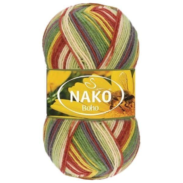 Пряжа носочная Nako Boho Desen цвет 82167 Разноцветный (1989229721)