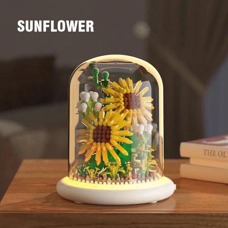 Конструктор-ночник Цветок в колбе с подсветкой Подсолнечник 590 дет. - фото 2 Конструктор-ночник Цветок в колбе с подсветкой Подсолнечник 590 дет. - фото 2