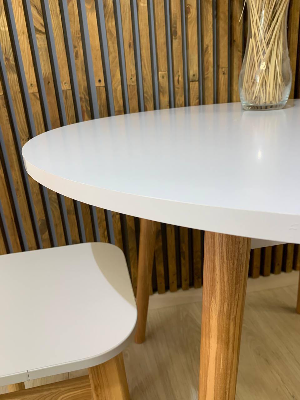 Обеденный стол Lion Маями-1 деревянные ножки 900х900х730 мм Нимфея Альба Белый (26429956) - фото 4 Обеденный стол Lion Маями-1 деревянные ножки 900х900х730 мм Нимфея Альба Белый (26429956) - фото 4