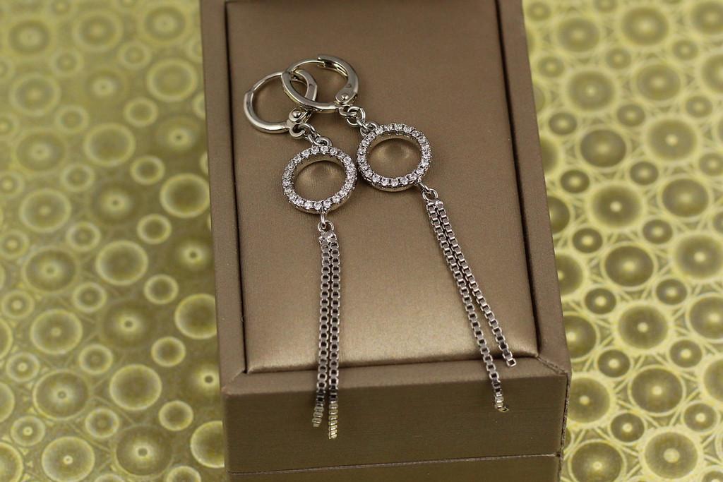 Серьги подвески Xuping Jewelry Циркуль 6,8 см Серебристый (1935144522)