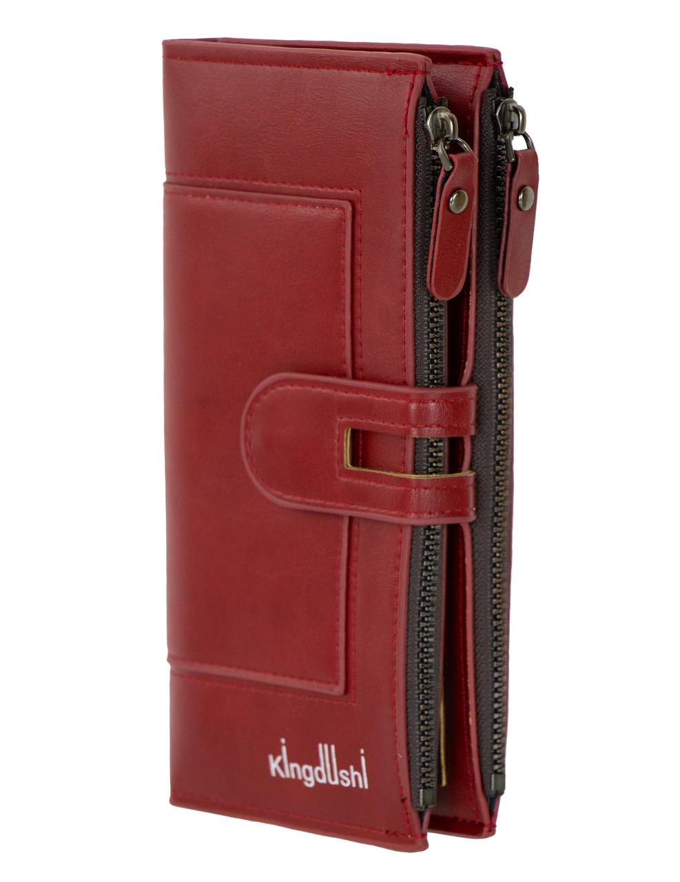 Кошелек женский Kingdushi экокожа 19x9x3 см Red (3_06074)