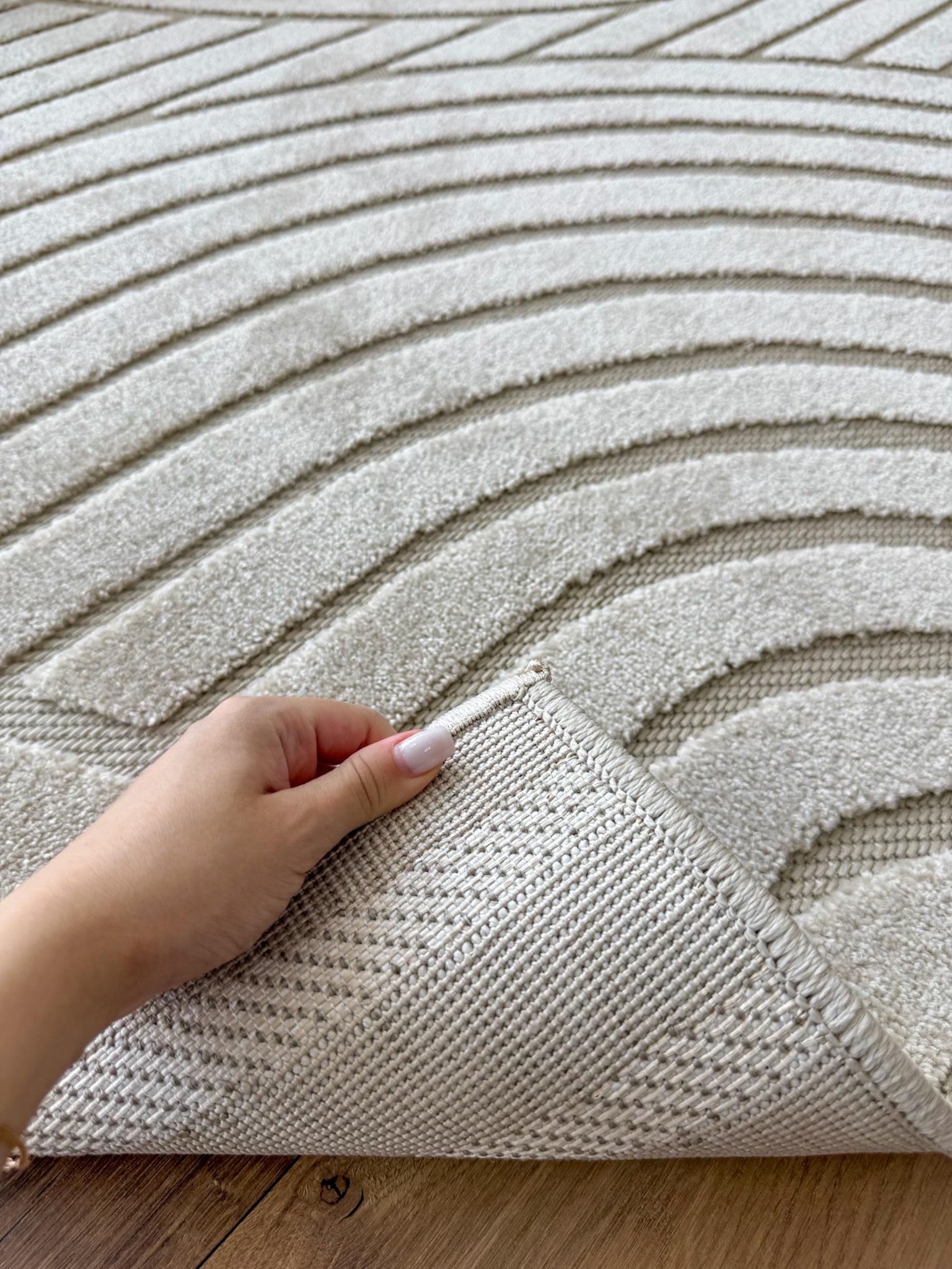 Ковер 3D с объемным волнистым узором 200х300 см Бежевый. - фото 7 Ковер 3D с объемным волнистым узором 200х300 см Бежевый. - фото 7