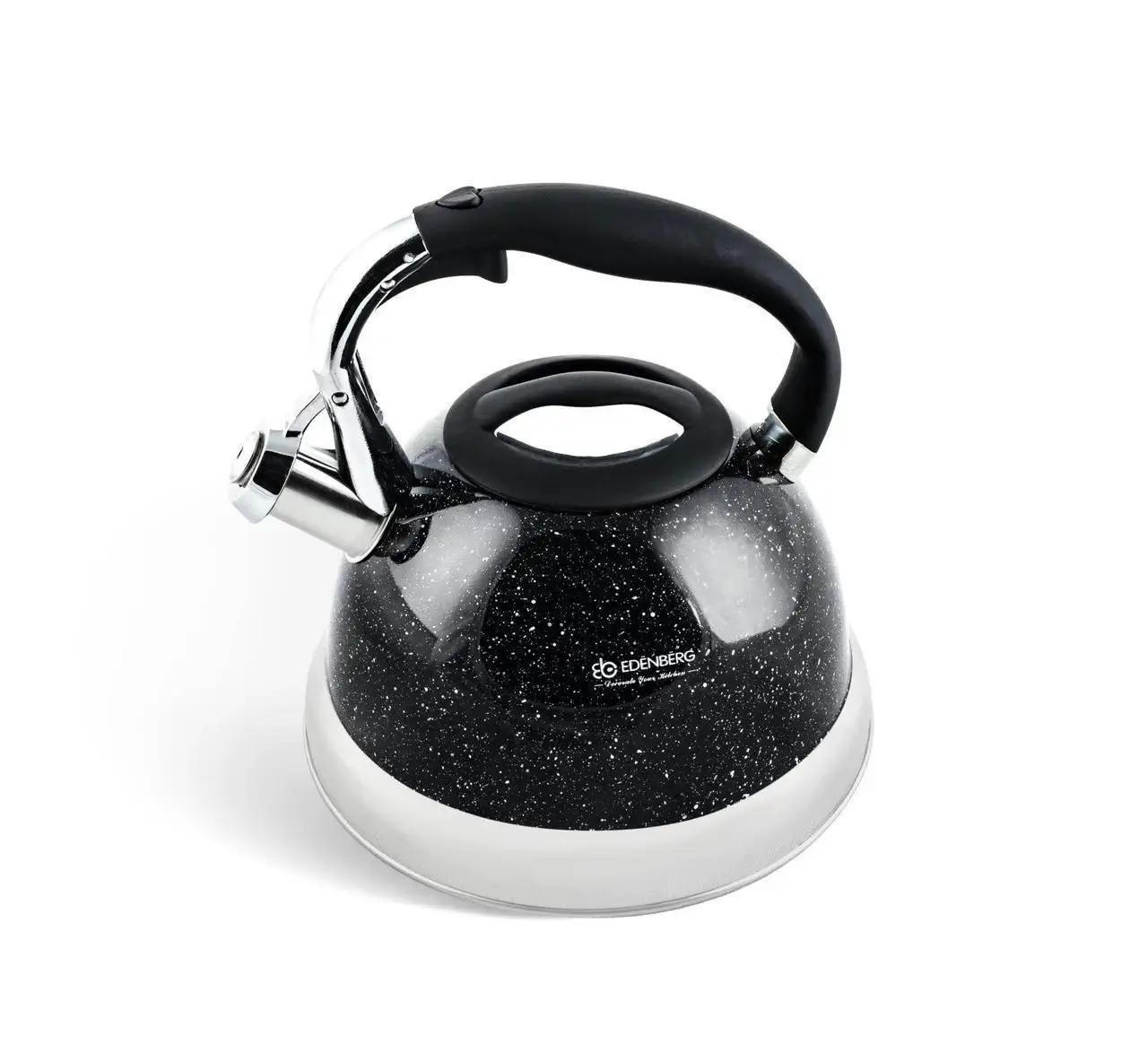 Чайник с свистком для индукционной плиты Edenberg EB-1955 из нержавеющей стали 3 л Черный (2530556601) - фото 3 Чайник с свистком для индукционной плиты Edenberg EB-1955 из нержавеющей стали 3 л Черный (2530556601) - фото 3