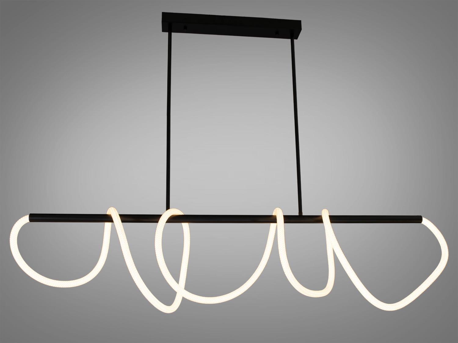 Люстра с гибким неоном в тканевой обмотке с теплым светом (9752-L1500BK)