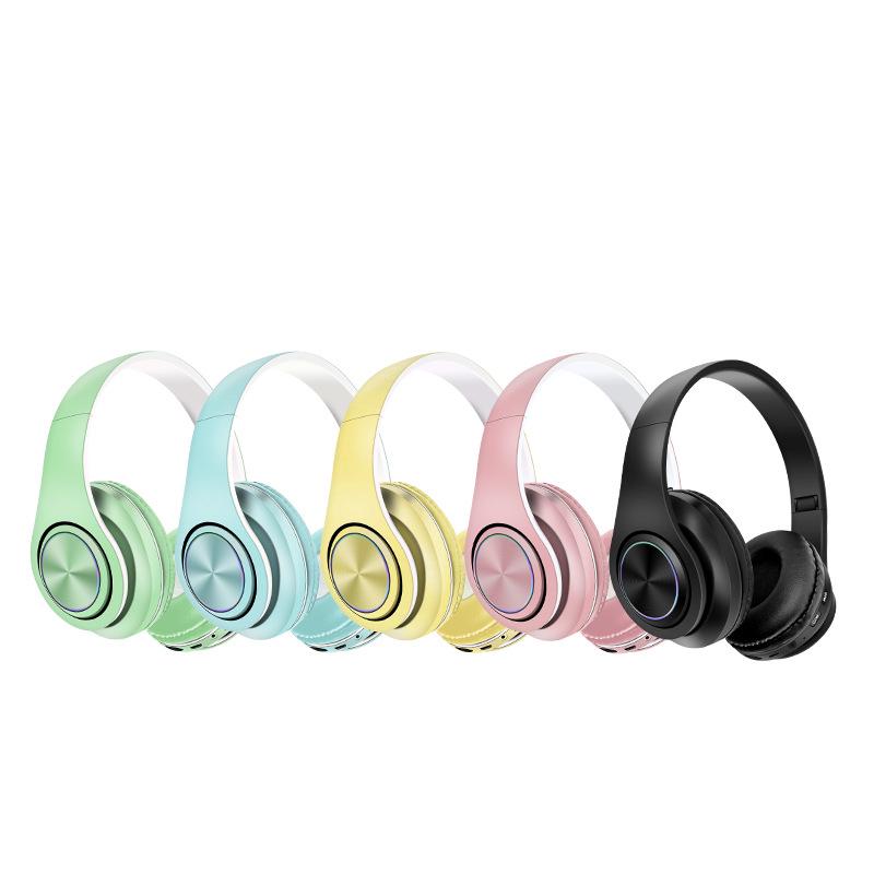 Наушники Bluetooth B39 с микрофоном и светодиодной подсветкой Желтый - фото 2