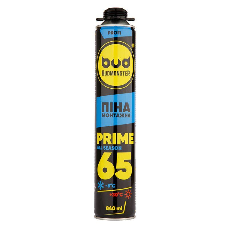 Піна монтажна BudmonsteR PRIME 65 всесезонна професійна 840 мл (90451)
