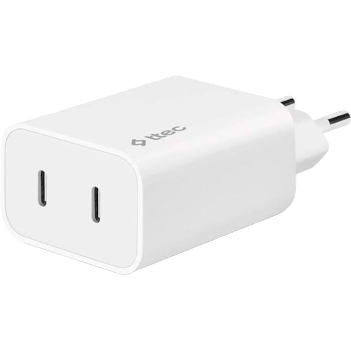 Зарядний пристрій Ttec SmartCharger Duo 2хUSB-C 40 Вт PD мережевий White (29517902)